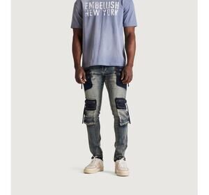Embellish Joseph Cargo Vintage Wash Denim Skinny Jeans Men’s Size 28 New